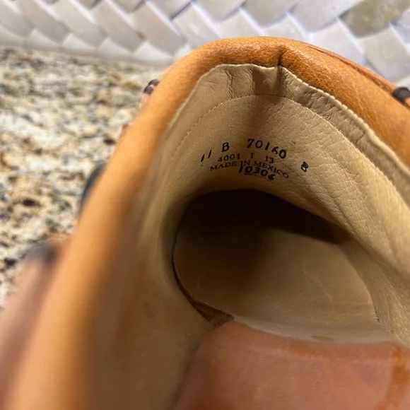 Frye Cognac Carson Leather Harness Ankle Boot Clogs with Buckle Detail Size 11 - Picture 4 of 6